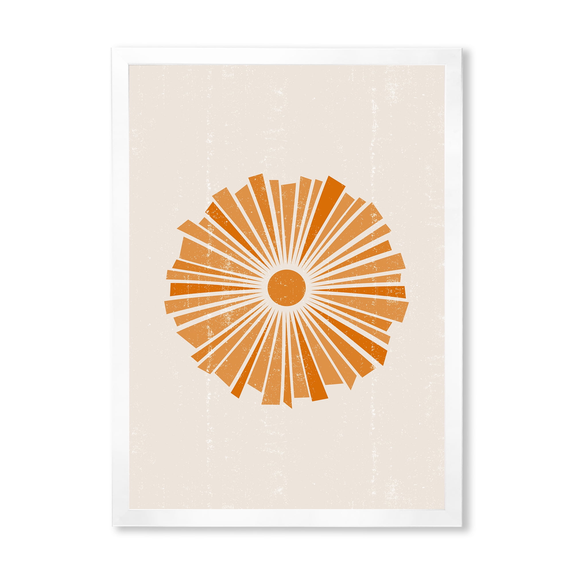 Designart 'Orange Radiant Sun I' Modern Framed Art Print
