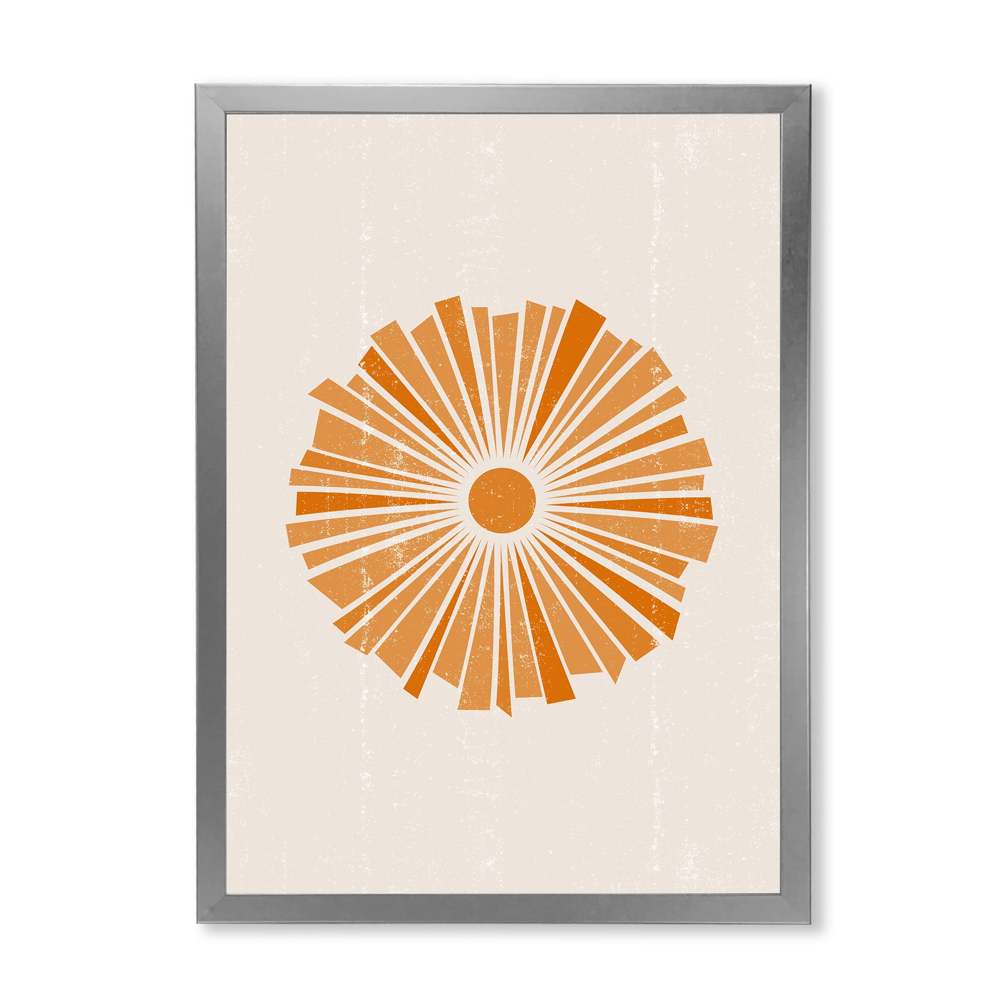 Designart 'Orange Radiant Sun I' Modern Framed Art Print