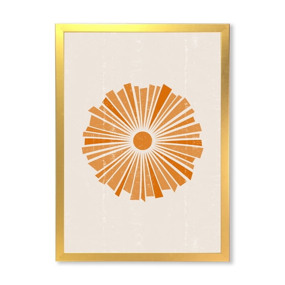 Designart 'Orange Radiant Sun I' Modern Framed Art Print