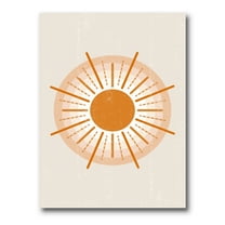 Designart ' Orange Radiant Sun II ' Modern Canvas Wall Art Print
