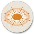 thumbnail image 1 of Designart 'Orange Radiant Sun II' Modern Circle Metal Wall Art 36x36 - Disc of 36, 1 of 5