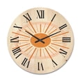 thumbnail image 1 of Designart 'Orange Radiant Sun II' Modern Wood Wall Clock, 1 of 5