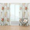 thumbnail image 1 of Designart 'Orange Rose Flower Retro Pattern on White' Mid-Century Modern Curtain Panel, 1 of 4