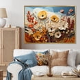 thumbnail image 1 of Designart "Orange Seasonal Flowers Seasonal composition I" Floral Floater Framed Wall Decor, 1 of 7