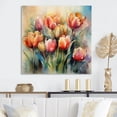 thumbnail image 1 of Designart "Orange Serenade Of Tulips" Floral Tulip Wall Decor, 1 of 5