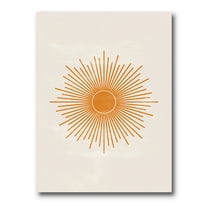 Designart ' Orange Sun Print On Beige II ' Modern Canvas Wall Art Print