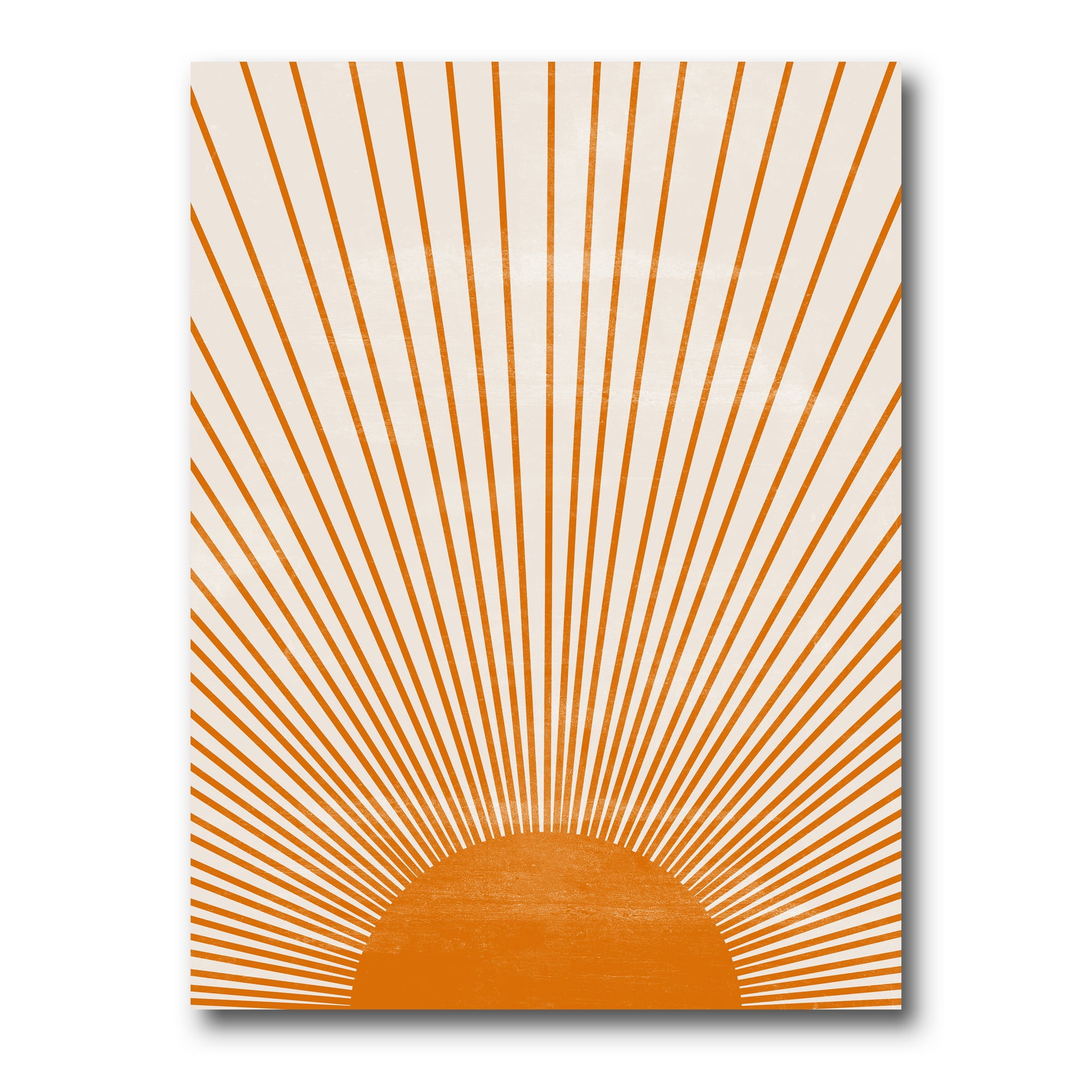 Designart ' Orange Sun Print On Beige III ' Modern Canvas Wall Art Print