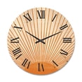 thumbnail image 1 of Designart 'Orange Sun Print On Beige III' Modern Wood Wall Clock, 1 of 5