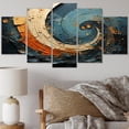 thumbnail image 1 of Designart "Orange Teal Abstract VORTEXs II" Abstract Spirals Metal Art Print Set, 1 of 5