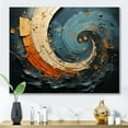 thumbnail image 1 of Designart "Orange Teal Abstract VORTEXs II" Abstract Spirals Wall Art Print, 1 of 5