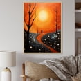 thumbnail image 1 of Designart "Orange Tree Aerial Dance painting" Cottage Floater Framed Wall Art Living Room, 1 of 7