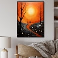 thumbnail image 1 of Designart "Orange Tree Aerial Dance painting" Cottage Floater Framed Wall Art Living Room, 1 of 7