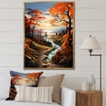 thumbnail image 1 of Designart "Orange Tree Maple Euphony Landscape II" Floral Floater Framed Canvas Print, 1 of 7