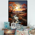 thumbnail image 1 of Designart "Orange Tree Maple Euphony Landscape III" Floral Floater Framed Canvas Print, 1 of 7