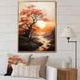 thumbnail image 1 of Designart "Orange Tree Moon form Landscape IV" Floral Floater Framed Wall Art Print, 1 of 7