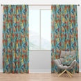 thumbnail image 1 of Designart 'Orange Tropical Pattern' Tropical Blackout Curtain Panel, 1 of 4