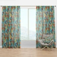 thumbnail image 1 of Designart 'Orange Tropical Pattern' Tropical Curtain Panel, 1 of 4
