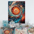 thumbnail image 1 of Designart "Orange Turquoise Galactic Cosmic Universe Otherworldly Splendor" Comets Metal Art Print, 1 of 1