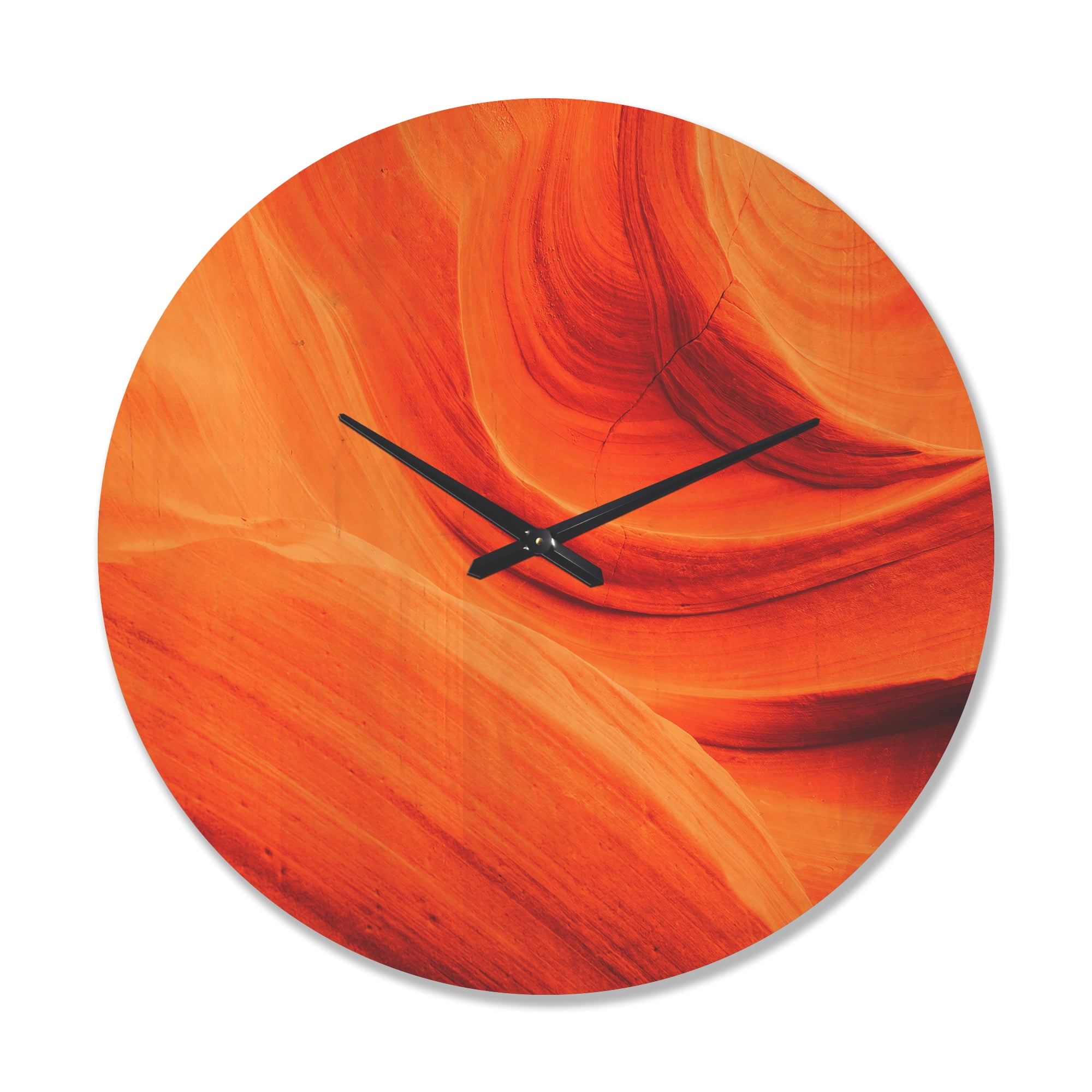 Designart 'Orange Upper Antelope Canyon Landscape' Modern Wood Wall Clock