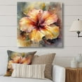 thumbnail image 1 of Designart "Orange Yellow Hibiscus Euphoria" Floral Hibiscus Wall Art For Bathroom, 1 of 5