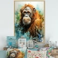 thumbnail image 1 of Designart "Orangutan In The Brown Rainforest I" Orangutan Floater Framed Wall Art Prints, 1 of 5