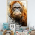 thumbnail image 1 of Designart "Orangutan In The Brown Rainforest" Orangutan Floater Framed Wall Art Living Room, 1 of 5