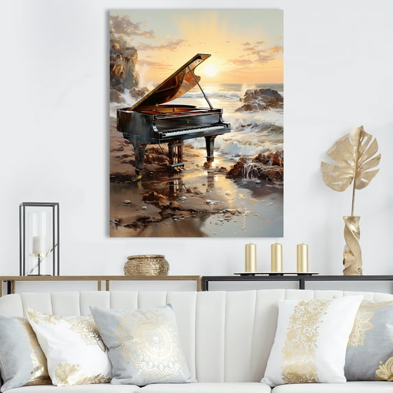 Designart "Orchestral Waves Of The Piano I" Music Wall Art Living Room