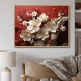 thumbnail image 1 of Designart "Orchid Elegance White and Red Blossoms V" Floral Framed Wall Art - Modern Farmhouse Red Abstract Floral Entryway Framed Wall Art Print, 1 of 6