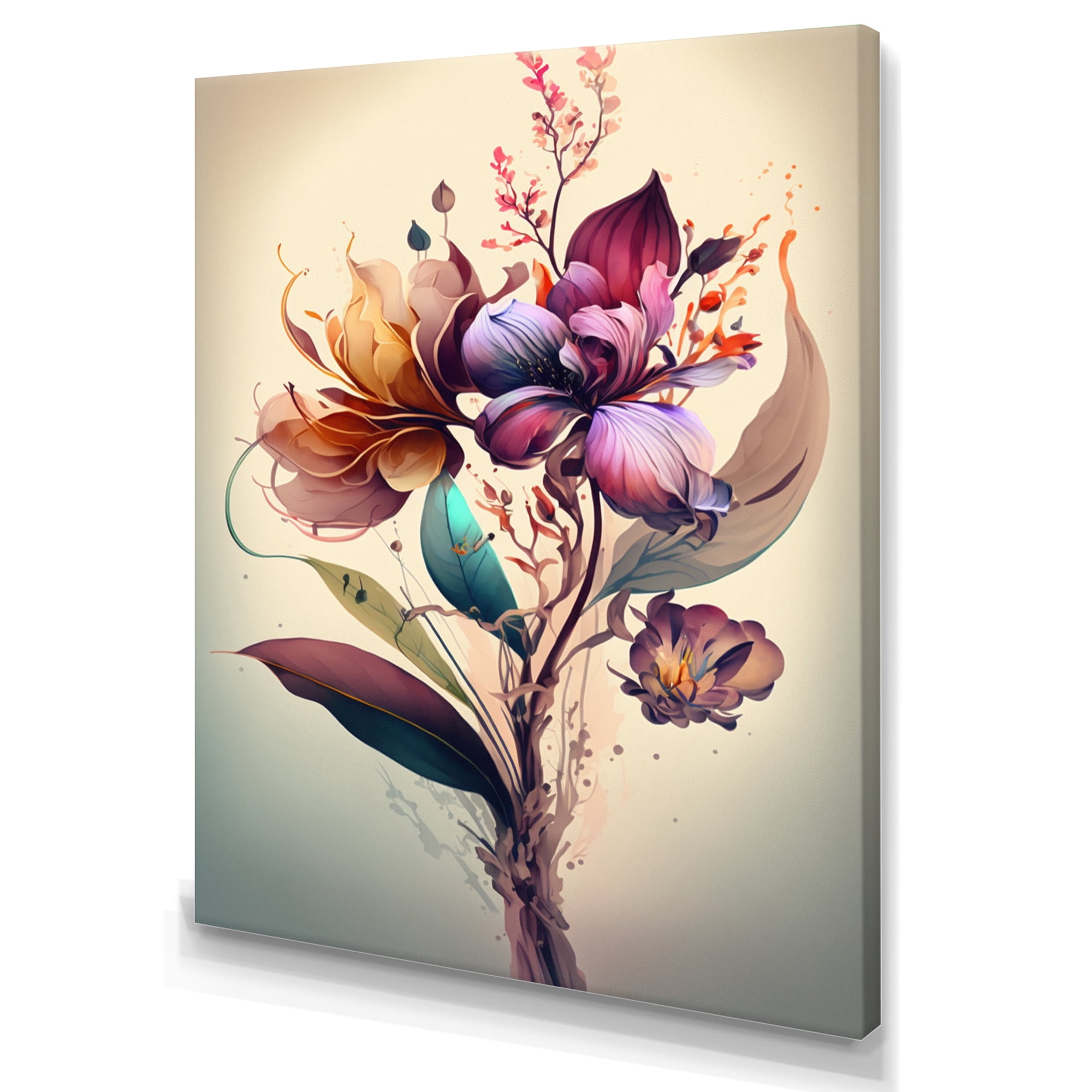 Designart Orchid Floral Design I Canvas Wall Art