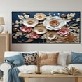 thumbnail image 1 of Designart "Orchid Serenade Pink and Blue Blossoms" Oversized Floral Framed Wall Art - Modern Farmhouse Gold Abstract Floral Entryway Framed Wall Art, 1 of 6