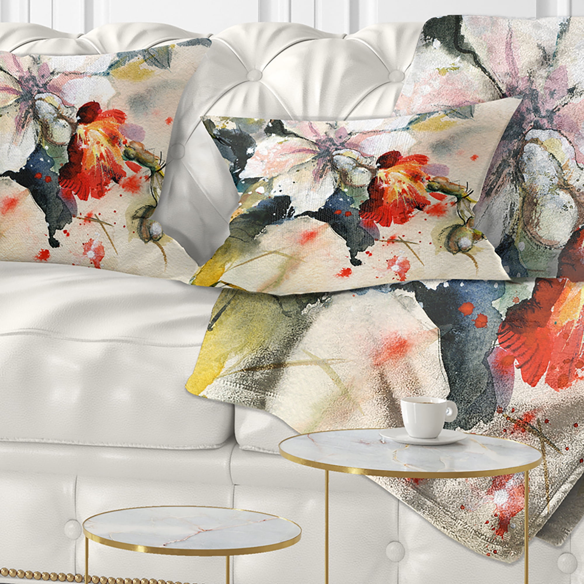 Designart Orchid in Bloom - Floral Throw Pillow - 12x20