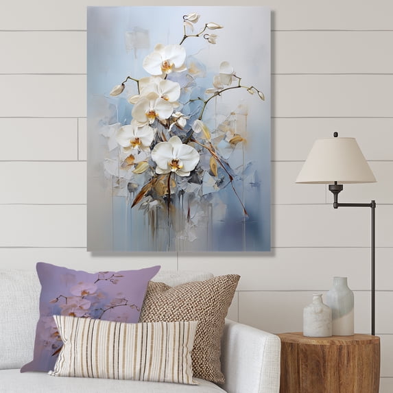 Designart "Orchids In Minimalistic Style" Orchids Wall Art Living Room