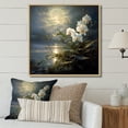 thumbnail image 1 of Designart "Orchids In Moonlit Waterscape I" Orchids Floater Framed Wall Art Living Room, 1 of 5