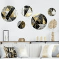 thumbnail image 1 of Designart "Order in Gold Geometry I" Modern Geometric Metal Wall Art Set of 5 Piece, 1 of 5