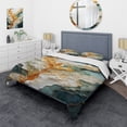 thumbnail image 1 of Designart "Organic Abstraction Orange and White Line Art" Abstract Bedding Covert Set - Line Art Orange Modern Bed Set With 2 Shams, 1 of 6