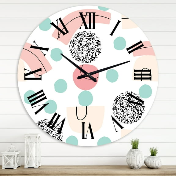 Designart 'Organic And Elements In Pastel Tones' Modern Wall Clock