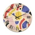 thumbnail image 1 of Designart 'Organic and Elements In Pink Yellow and Red' Modern Wood Wall Clock, 1 of 5
