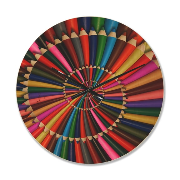 Designart 'Orienta Chocolate Mandala' Modern Wood Wall Clock