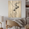 thumbnail image 1 of Designart "Oriental Design Elegant Floral Sketch I" Asian Print on Natural Pine Wood, 1 of 5