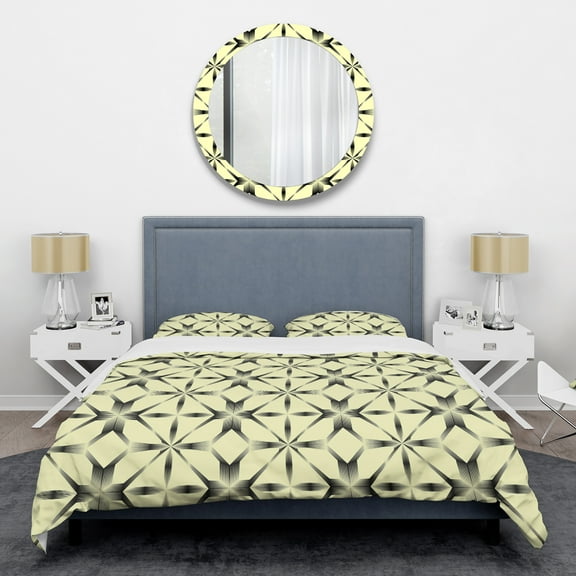 Designart 'Oriental Ornament. Flower Pattern' Mid-Century Modern Duvet Cover Set