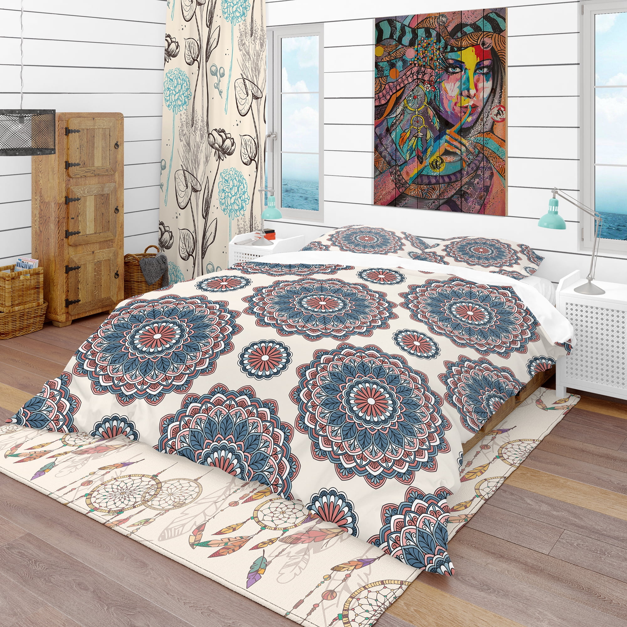 Designart 'Oriental Pattern' Bohemian & Eclectic Duvet Cover Set