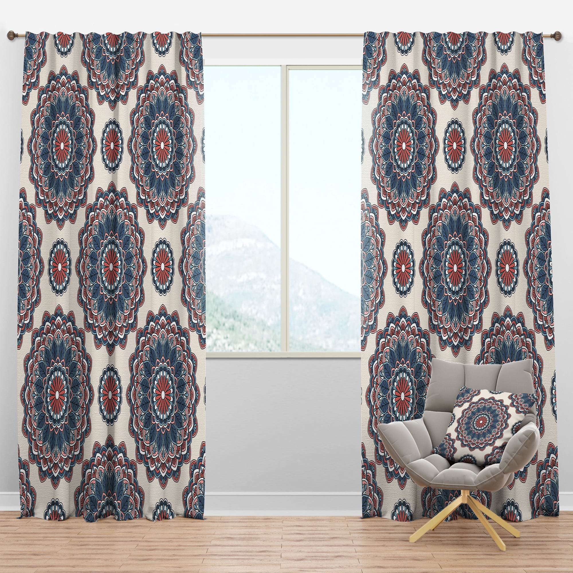 Designart 'Oriental Pattern Collage' Bohemian & Eclectic Blackout Curtain Panel