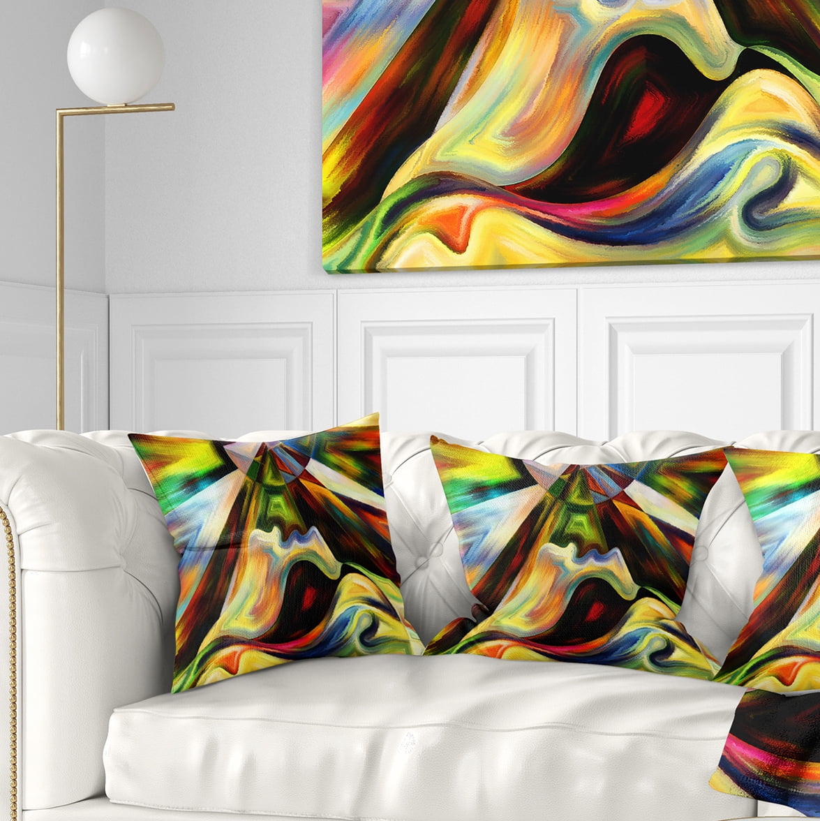 Designart Origin of Imagination - Abstract Throw Pillow - 16x16