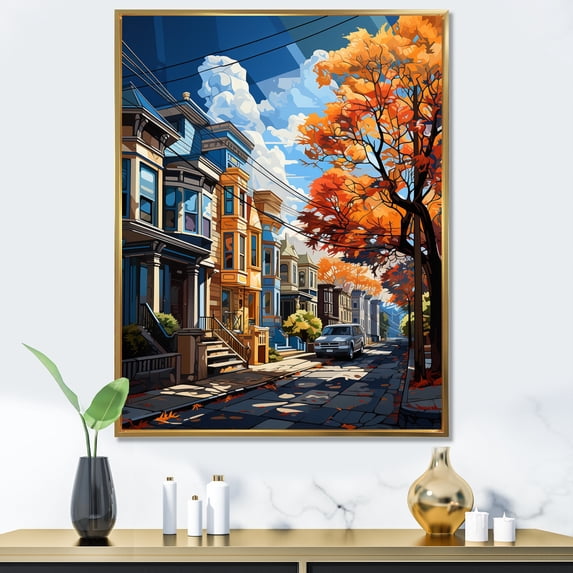 Designart "Orleans City City New painting I" Cityscapes Floater Framed Wall Art Print