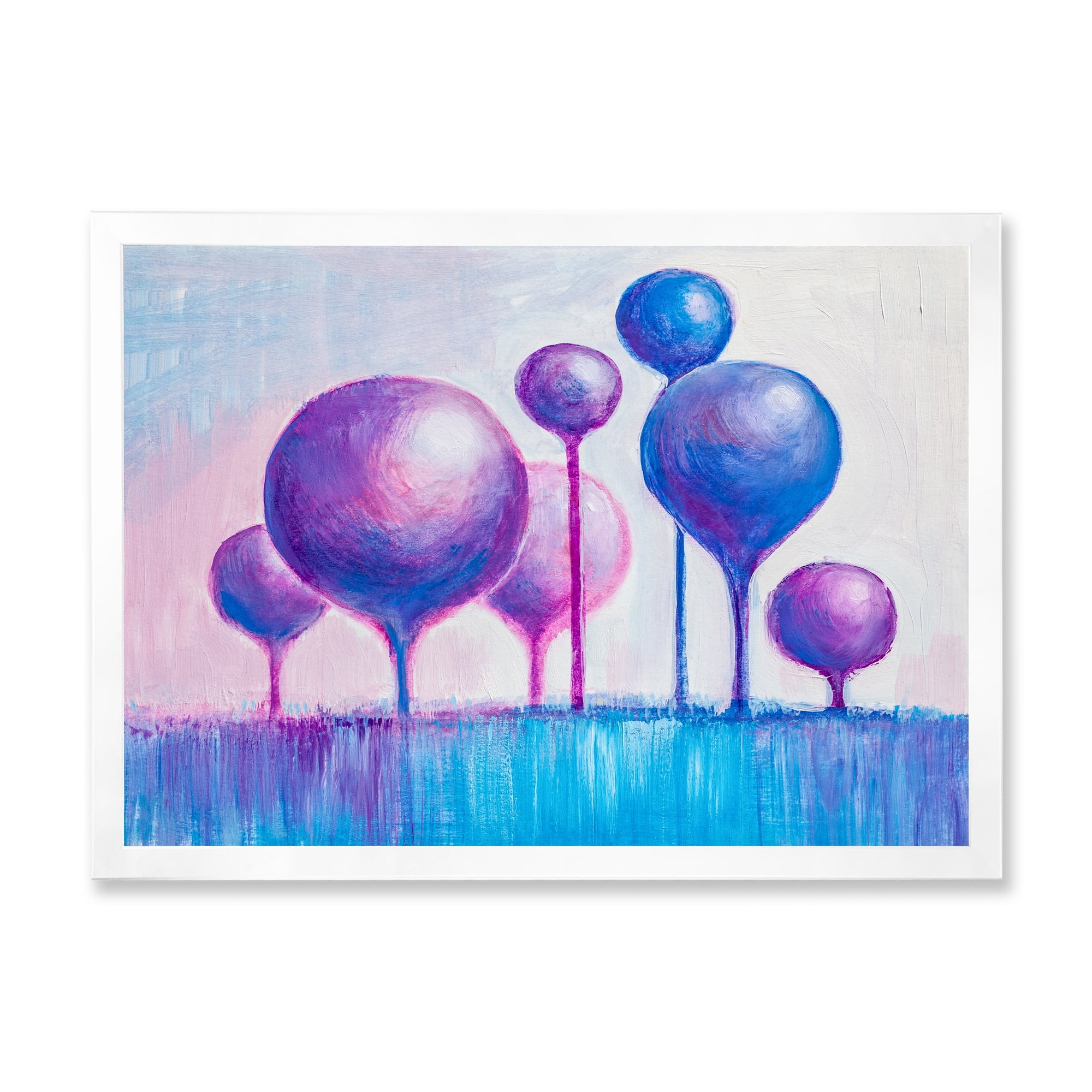 Designart 'Ornamental Colourful Trees I' Modern Framed Art Print