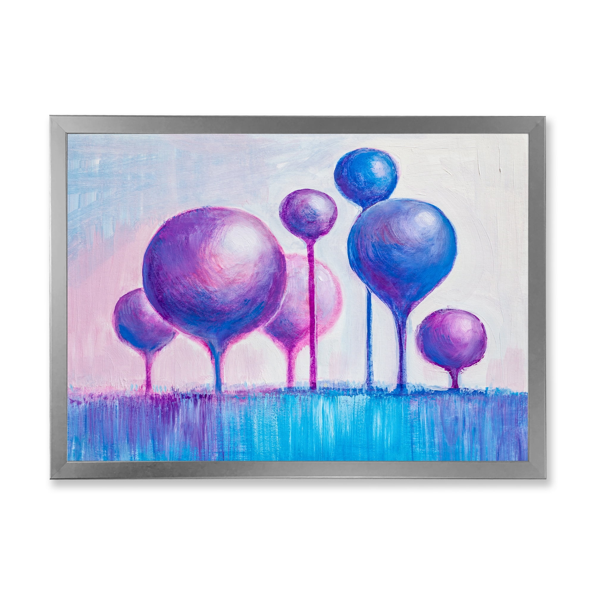 Designart 'Ornamental Colourful Trees I' Modern Framed Art Print