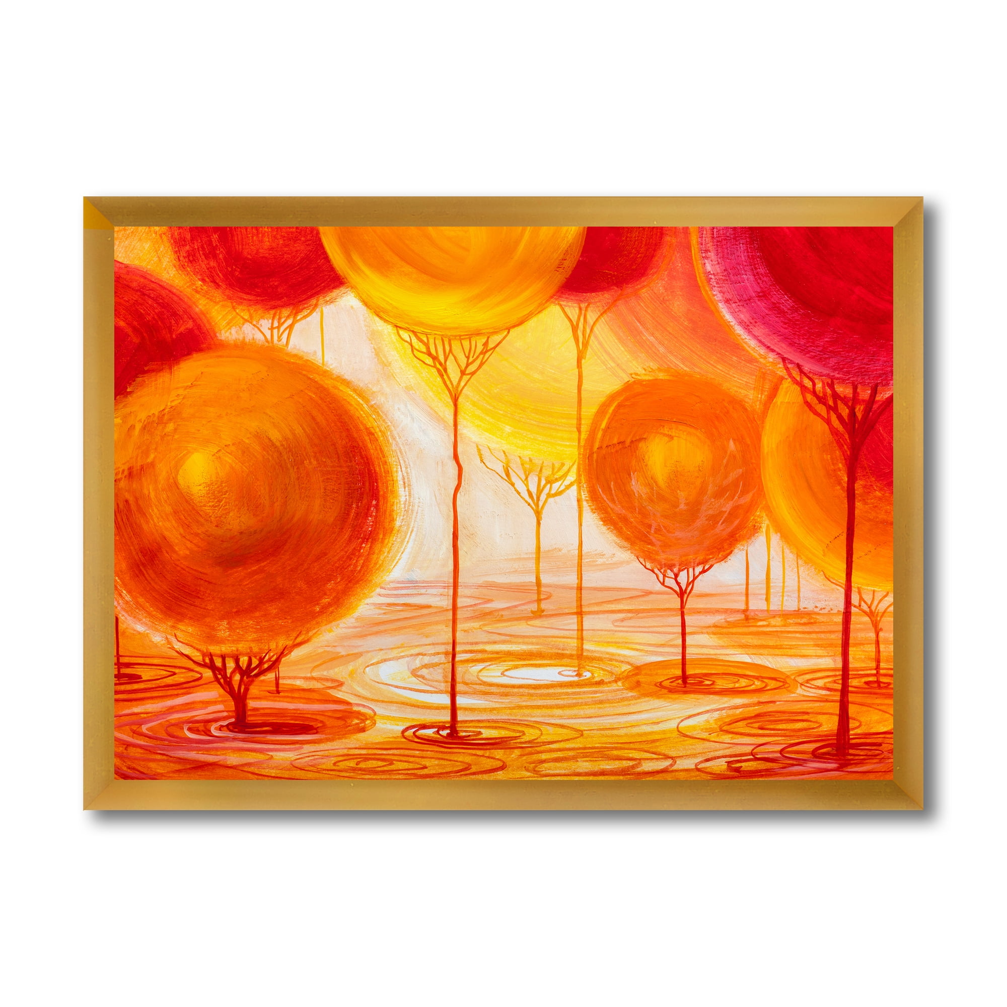 Designart 'Ornamental Colourful Trees II' Modern Framed Art Print