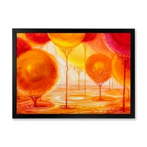 Designart 'Ornamental Colourful Trees II' Modern Framed Art Print