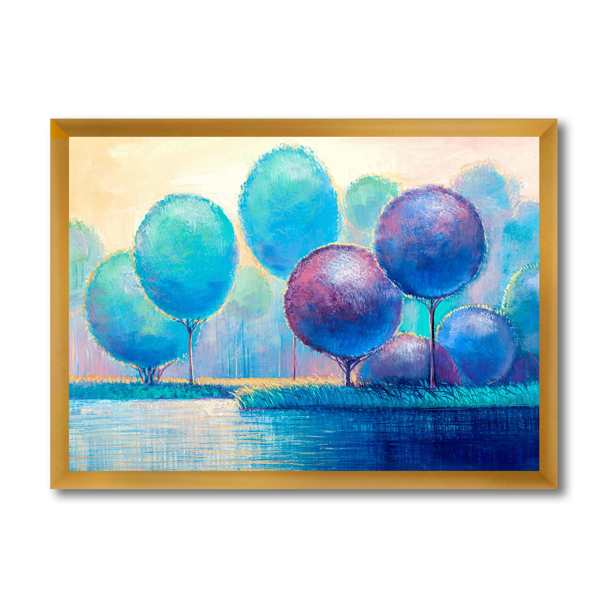 Designart 'Ornamental Colourful Trees V' Modern Framed Art Print