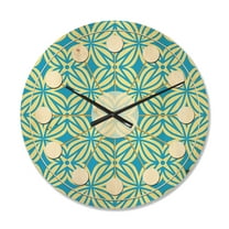 Designart 'Ornamental Retro Design I' Mid-Century Modern Wood Wall Clock